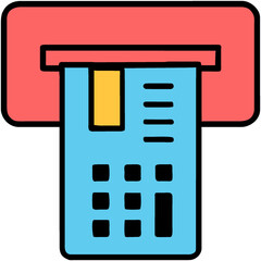 Credit card machine icon, touch free payment