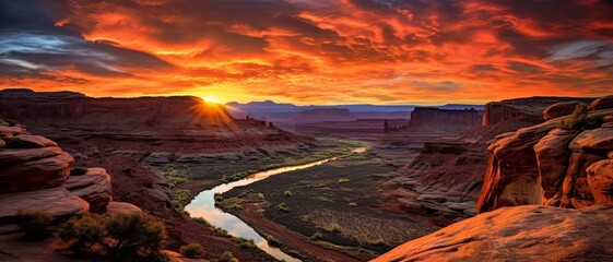 sunrise in Moab Utah , generated by AI - Powered by Adobe