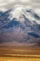 Detail of glacier from top of sajama, national park bolivia