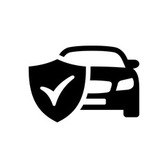 Car insurance icon. Vector icon isolated on white background.