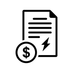 Electricity bill icon. Energy price. Vector icon isolated on white background. - obrazy, fototapety, plakaty