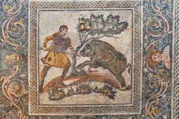 Fototapeta na wymiar Roman mosaic fragment, Spain