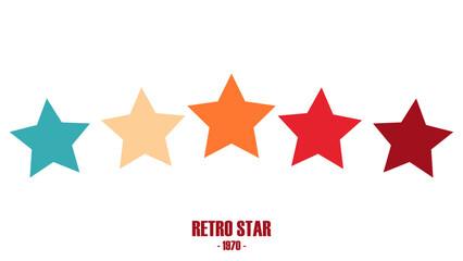 Retro 5 star icon. Customer feedback concept. Vector 5 token points stars rating review. Quality shape design. Vector five stars.