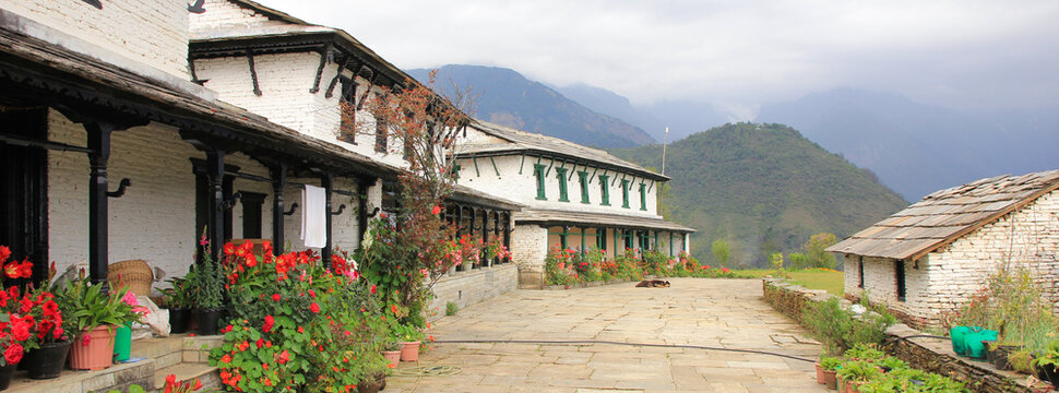 Old Gurung houses in Ghandruk, Nepal.