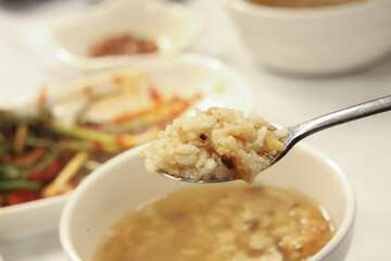 Scorched Rice Soup Korean food