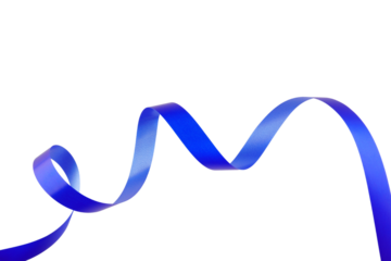 Blue Ribbon Curls Isolated Background