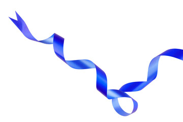 Blue Ribbon Curls Isolated Background