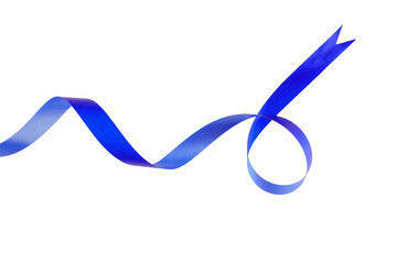 Blue Ribbon Curls Isolated Background