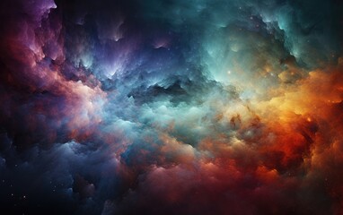 Colorful magic of space with light glow wallpaper.
