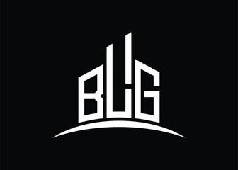 Letter BLG building vector monogram logo design template. Building Shape BLG logo.