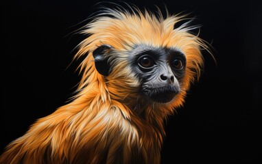 Obraz premium A close up of the portrait of the yellow monkey.
