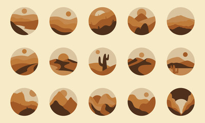 Collection of Landscape Boho Mountain Rounded