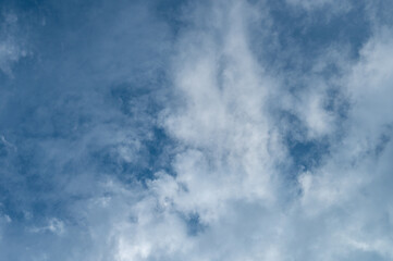 Blue sky with fluffy clouds