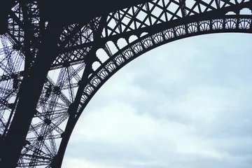 Papier Peint photo Lavable Tour Eiffel Abstract Under the Eiffel Tower in Paris France