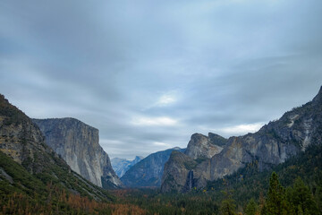 Cloudy Afternoon at Yosemite Valley from Tunnel View