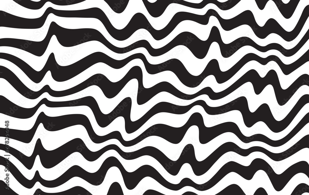 Aufkleber Abstract seamless vector pattern. Waves. Lines. Distorted. Isolated. 