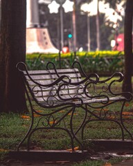 Empty bench in Luneta park manila Philippines