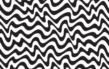 Background with wavy lines. Twisted duo tone backgrounds. Abstract pattern from lines, halftone effect. Black and white texture. Minimalist design template for poster, banner, cover, postcard.