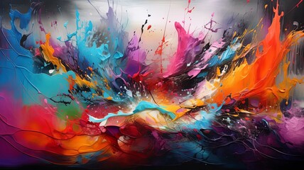 Fototapeta na wymiar abstract, beautiful canvas artwork, stunning amazing detail, colorful, splash color, generated by AI