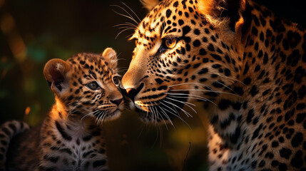 foto adorável Mães amam leopardos