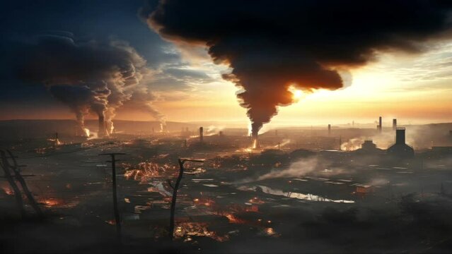 Industrial areas burning fossil fuels, such as coal or petroleum, as well as certain chemical processes that cause air pollution