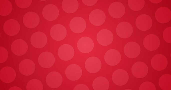 Abstract red color background of Circles aligned in a line where each lines are moving in opposite direction. Circle pattern Seamless looped animation motion graphics background.