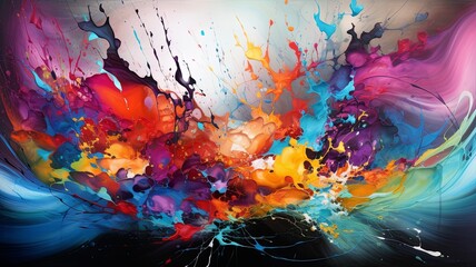 abstract, beautiful canvas artwork, stunning amazing detail, colorful, splash color, generated by AI