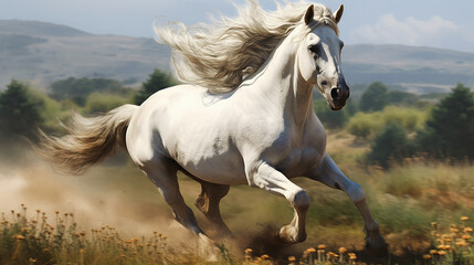 Obraz na płótnie Canvas cavalo em Majestosa cavalgada 