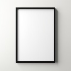 a black frame on a white wall