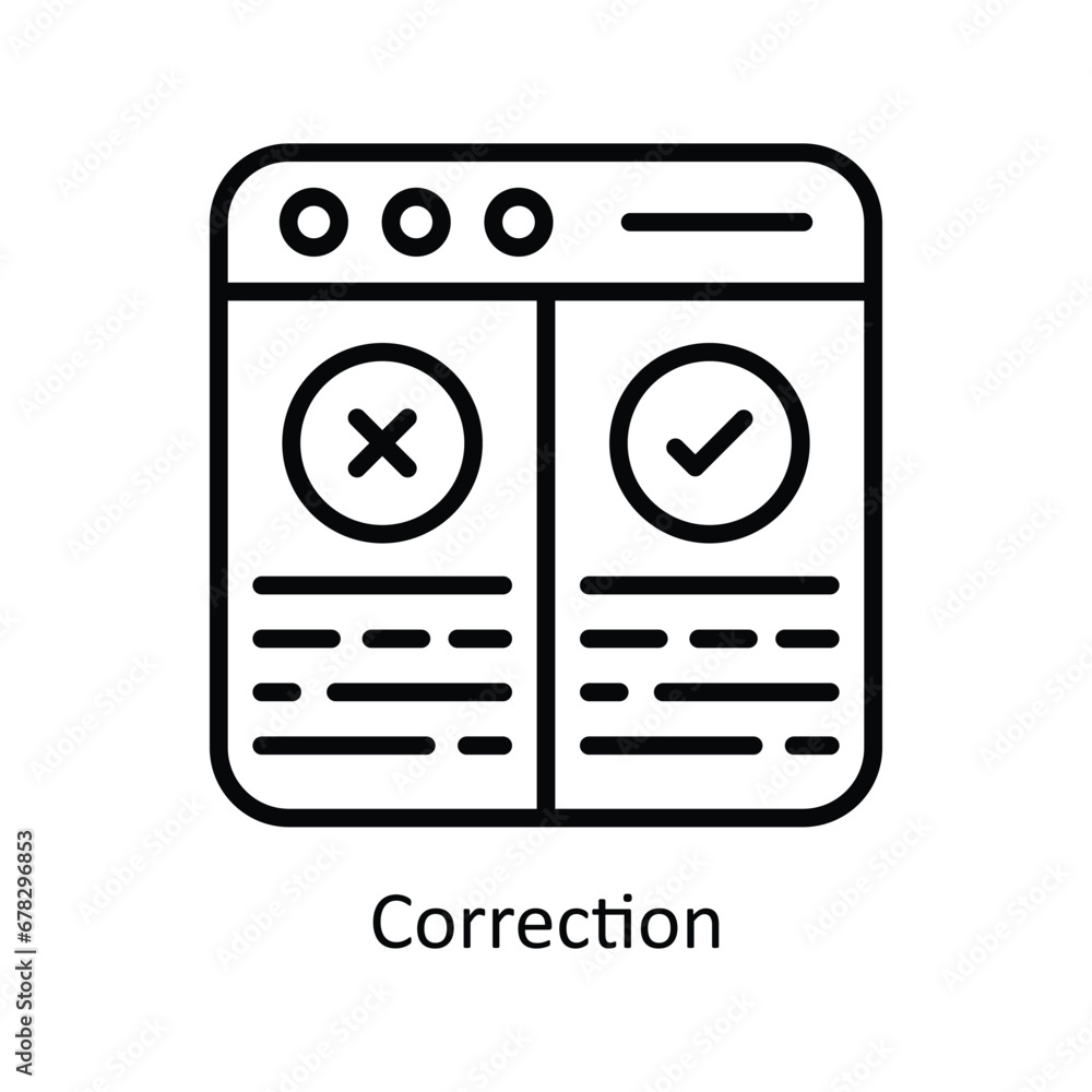 Poster correction vector outline icon design illustration. business and management symbol on white backgrou
