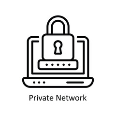 Private Network vector outline Icon Design illustration. Business And Management Symbol on White background EPS 10 File
