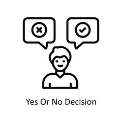 yes or no decision vector outline Icon Design illustration. Business And Management Symbol on White background EPS 10 File