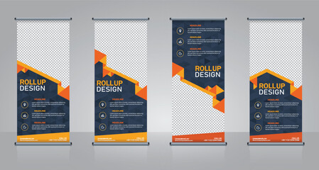 Business Roll Up banner. Standee Design template