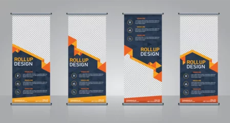Fotobehang Business Roll Up banner. Standee Design template © kv design