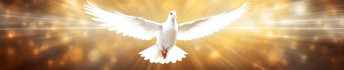 Fototapeta premium white dove of peace flying in the sky. Hope for peace concept illustration.