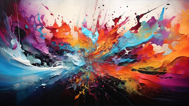 abstract, beautiful canvas artwork, stunning amazing detail, colorful, splash color, generated by AI
