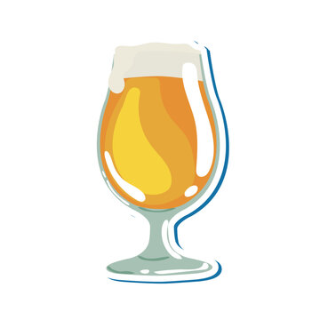 Isolated beer glass with foam icon Vector