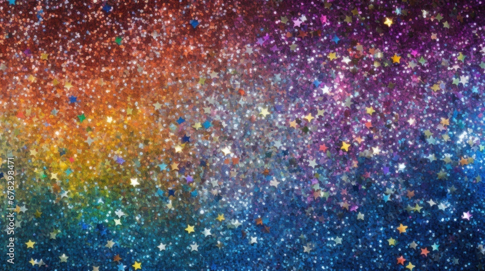 Poster abstract shiny multicolored texture made of sparkling sparkles and stars. sparkling festive backgrou
