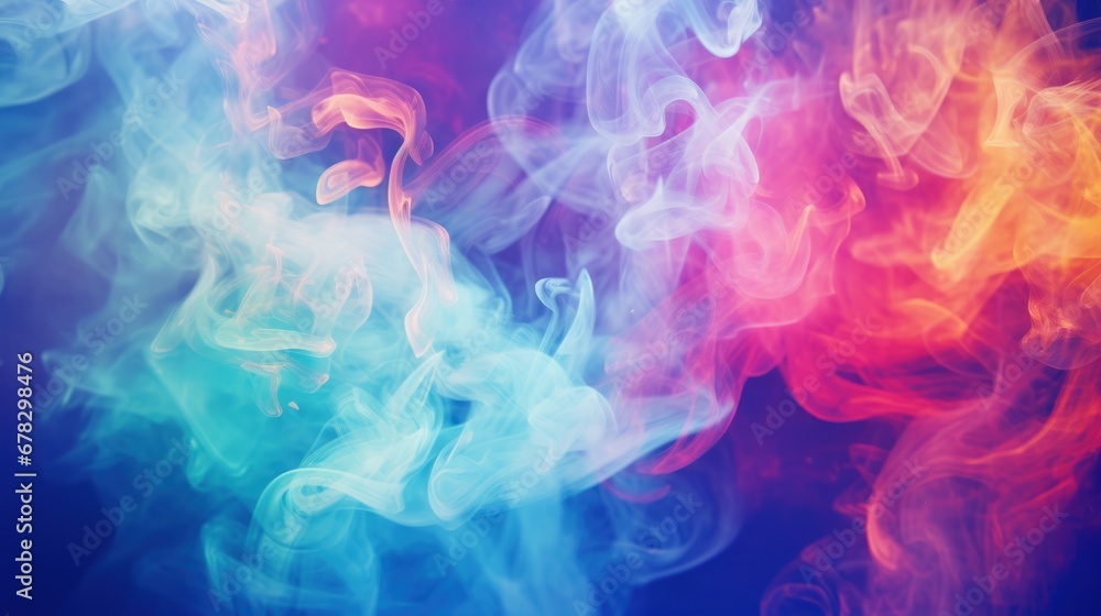 Poster vibrant and swirling colorful smoke background creating a mesmerizing and dynamic visual display. pe