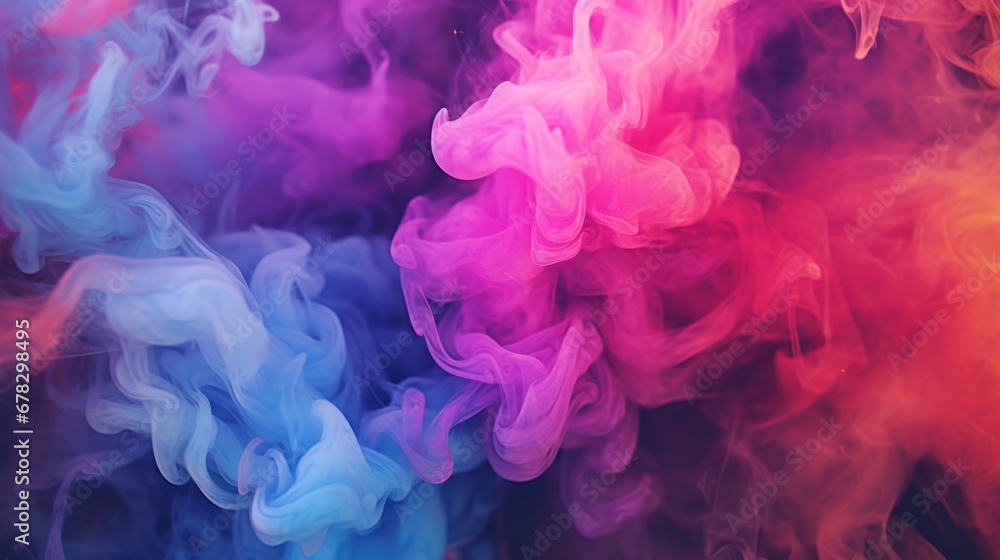 Poster vibrant and swirling colorful smoke background creating a mesmerizing and dynamic visual display. pe