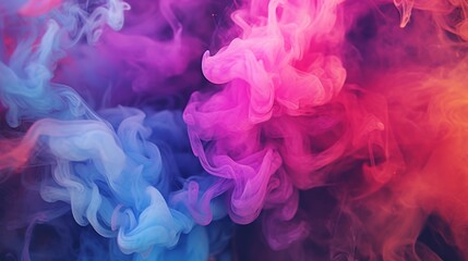 Vibrant and swirling colorful smoke background creating a mesmerizing and dynamic visual display. Perfect for adding excitement and energy to your projects. Abstract backdrop.