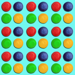 A colourful Cupcake paper cups, seamless background pattern