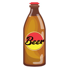 Isolated colored beer bottle icon Vector
