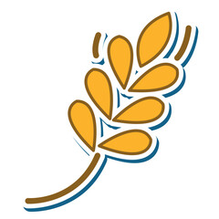 Isolated colored wheat icon Flat design Vector