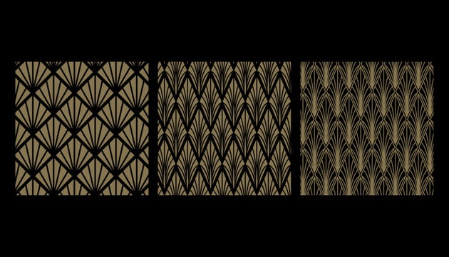 Art Deco Seamless Pattern French Arts Repeated Designs Vector
