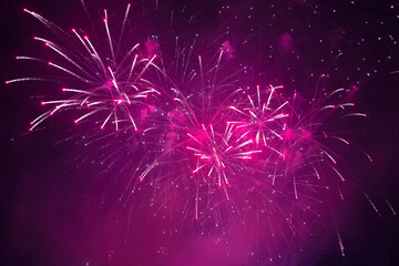 Beautiful Purple Holiday background of fireworks