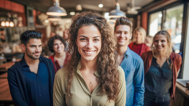 Young Successful Team that likes to Work Together with Employees Generative AI Digital Art Background Illustration Wallpaper Magazine Journal Poster