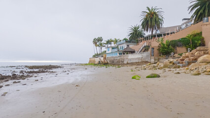 Gloomy Winter Beach Walk in Miramar, California