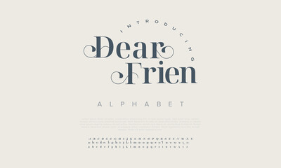 Elegant awesome alphabet letters font and number. unique serif font. Classic Lettering Minimal Fashion Designs. Typography modern serif fonts regular decorative vintage concept. vector illustration