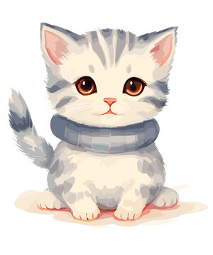 Cute Christmas cats, Merry Christmas illustrations of cute cats with accessories 